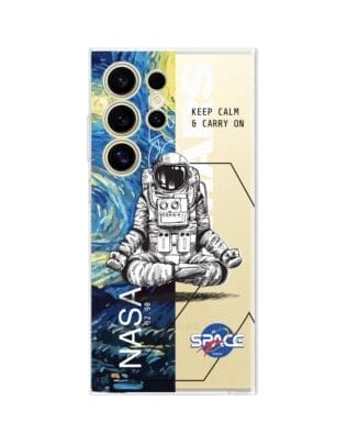 Etui do Samsung Galaxy S24 Ultra przeźroczyste, silikonowe Flexi, Keep Calm in Cosmos