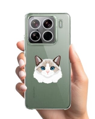 Etui do Xiaomi 15 Pro przeźroczyste, silikonowe Flexi, kot birmański