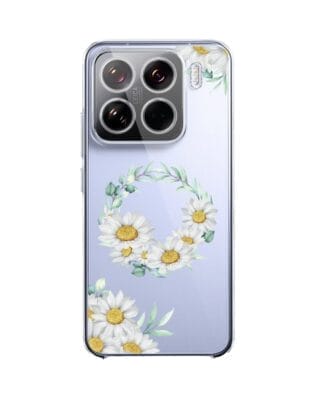 Etui do Xiaomi 15 przeźroczyste, silikonowe Flexi, wianek stokrotek