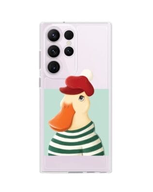 Etui do Samsung Galaxy S23 Ultra przeźroczyste, silikonowe Flexi, kaczuszka