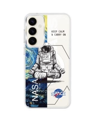 Etui do Samsung Galaxy S23 Plus z MagSafe przeźroczyste, silikonowe Flexi, Keep Calm in Cosmos