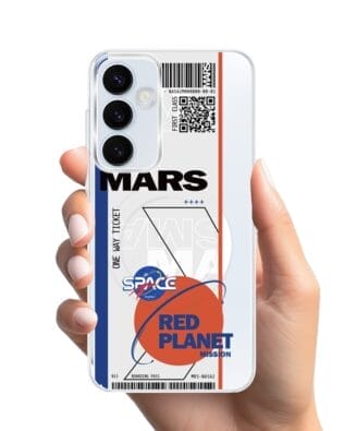 Etui do Samsung Galaxy A35 5G z MagSafe przeźroczyste, silikonowe Flexi, bilet na Mars