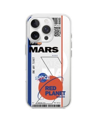 Etui do iPhone 16 Pro z MagSafe przeźroczyste, silikonowe Flexi, bilet na Mars