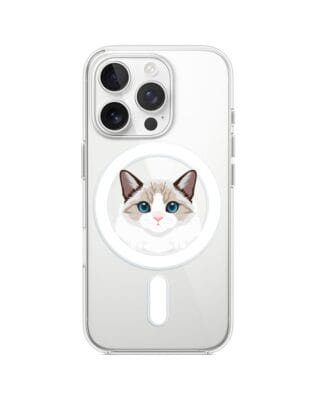 Etui do iPhone 13 Pro Max z MagSafe przeźroczyste, silikonowe Flexi, kot birmański