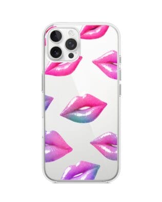Etui do iPhone 12 Pro przeźroczyste, silikonowe Flexi, hologramowe usta