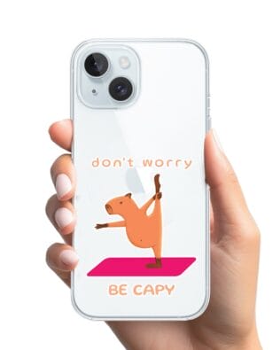 Etui do iPhone 15 przeźroczyste, silikonowe Flexi, kapibara