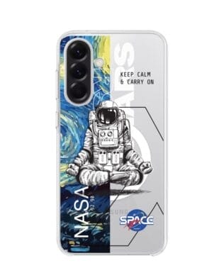 Etui do Samsung Galaxy A56 5G z MagSafe przeźroczyste, silikonowe Flexi, Keep Calm in Cosmos