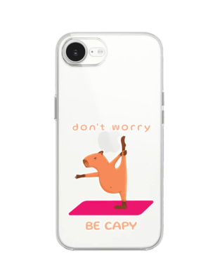 Etui do iPhone 16e przeźroczyste, silikonowe Flexi, kapibara
