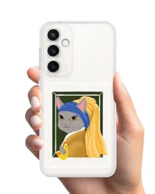 Etui do Samsung Galaxy S23 Plus przeźroczyste, silikonowe Flexi, kotek z kurczakiem