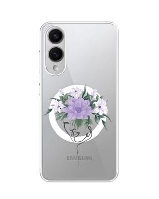 Etui do Samsung Galaxy S25 Edge z MagSafe przeźroczyste, silikonowe Flexi, kobieta z kwiatami