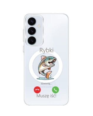 Etui do Samsung Galaxy A55 5G z MagSafe przeźroczyste, silikonowe Flexi, rybki dzwonią