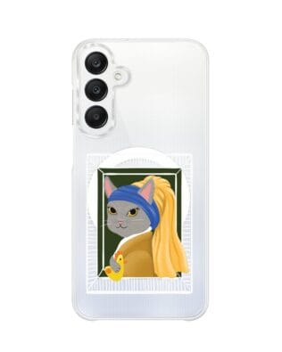 Etui do Samsung Galaxy A25 5G z MagSafe przeźroczyste, silikonowe Flexi, kotek z kurczakiem