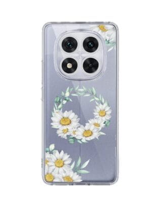 Etui do Xiaomi Redmi Note 14 Pro 5G przeźroczyste, silikonowe Flexi, wianek stokrotek