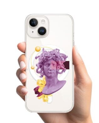 Etui do iPhone 13 z MagSafe przeźroczyste, silikonowe Flexi, antyczna figura