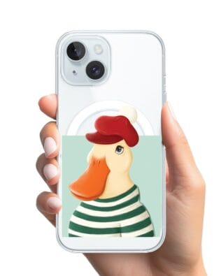Etui do iPhone 15 z MagSafe przeźroczyste, silikonowe Flexi, kaczuszka