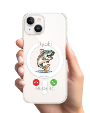 Etui do iPhone 13 z MagSafe przeźroczyste, silikonowe Flexi, rybki dzwonią