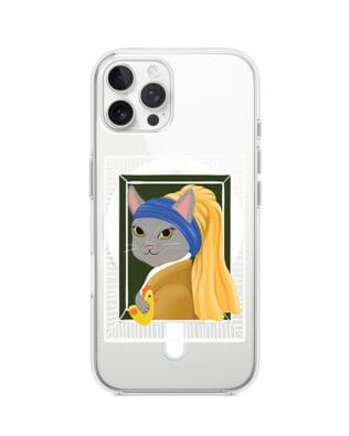 Etui do iPhone 12 Pro z MagSafe przeźroczyste, silikonowe Flexi, kotek z kurczakiem