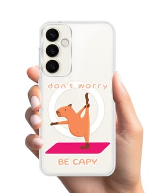 Etui do Samsung Galaxy S23 FE 5G z MagSafe przeźroczyste, silikonowe Flexi, kapibara