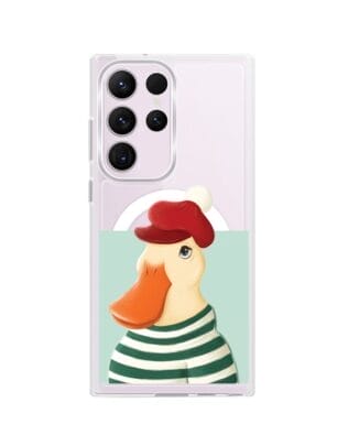 Etui do Samsung Galaxy S23 Ultra z MagSafe przeźroczyste, silikonowe Flexi, kaczuszka