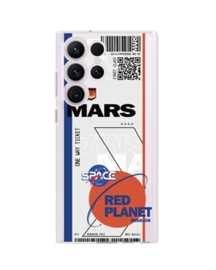 Etui do Samsung Galaxy S23 Ultra przeźroczyste, silikonowe Flexi, bilet na Mars