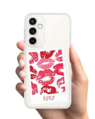 Etui do Samsung Galaxy S23 Plus przeźroczyste, silikonowe Flexi, pocałunki, polaroid