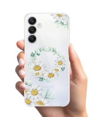 Etui do Samsung Galaxy A25 5G przeźroczyste, silikonowe Flexi, wianek stokrotek