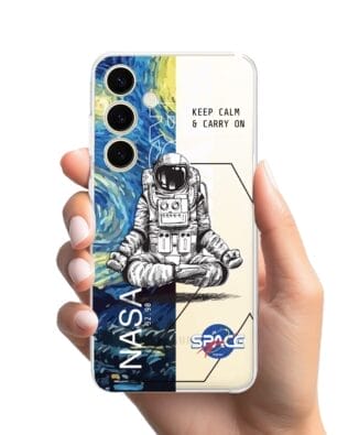 Etui do Samsung Galaxy S24 Plus przeźroczyste, silikonowe Flexi, Keep Calm in Cosmos