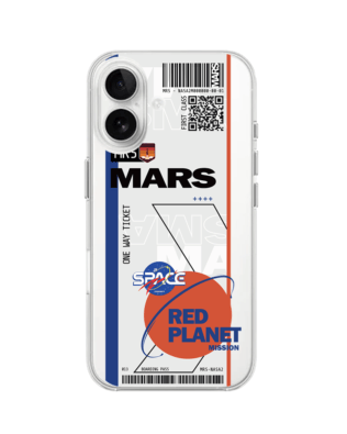 Etui do iPhone 16 przeźroczyste, silikonowe Flexi, bilet na Mars