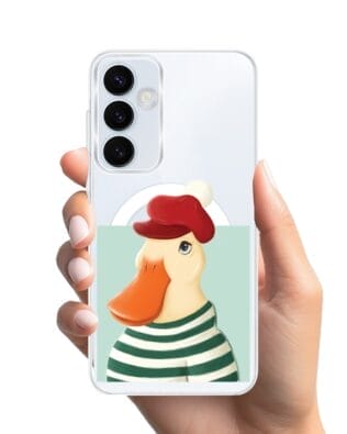 Etui do Samsung Galaxy A35 5G z MagSafe przeźroczyste, silikonowe Flexi, kaczuszka