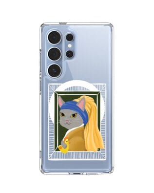 Etui do Samsung Galaxy S25 Ultra z MagSafe przeźroczyste, silikonowe Flexi, kotek z kurczakiem
