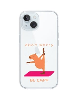 Etui do iPhone 15 Plus przeźroczyste, silikonowe Flexi, kapibara