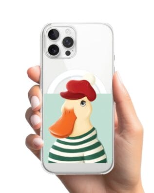 Etui do iPhone 12 Pro z MagSafe przeźroczyste, silikonowe Flexi, kaczuszka