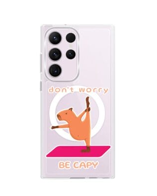 Etui do Samsung Galaxy S23 Ultra z MagSafe przeźroczyste, silikonowe Flexi, kapibara