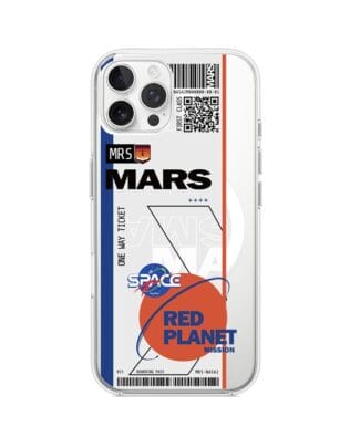 Etui do iPhone 12 Pro z MagSafe przeźroczyste, silikonowe Flexi, bilet na Mars
