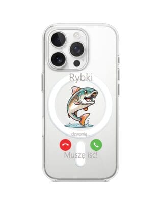 Etui do iPhone 16 Pro Max z MagSafe przeźroczyste, silikonowe Flexi, rybki dzwonią