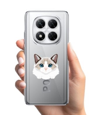 Etui do Xiaomi POCO X7 przeźroczyste, silikonowe Flexi, kot birmański