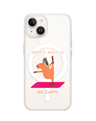 Etui do iPhone 13 z MagSafe przeźroczyste, silikonowe Flexi, kapibara