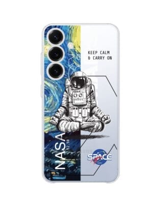 Etui do Samsung Galaxy S25 przeźroczyste, silikonowe Flexi, Keep Calm in Cosmos