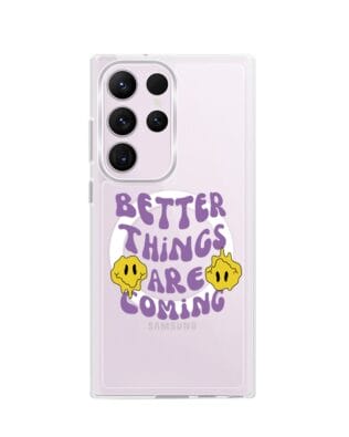 Etui do Samsung Galaxy S23 Ultra z MagSafe przeźroczyste, silikonowe Flexi, Better Things Are Coming