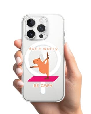 Etui do iPhone 16 Pro Max z MagSafe przeźroczyste, silikonowe Flexi, kapibara