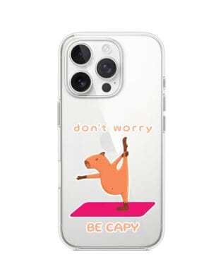 Etui do iPhone 14 Pro Max przeźroczyste, silikonowe Flexi, kapibara