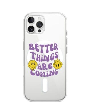 Etui do iPhone 12 Pro z MagSafe przeźroczyste, silikonowe Flexi, Better Things Are Coming