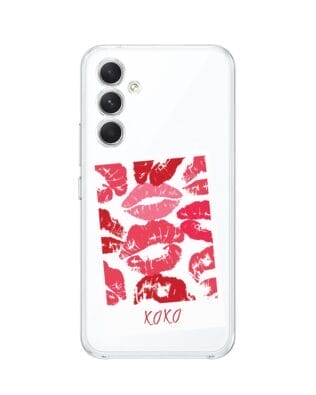 Etui do Samsung Galaxy A54 5G przeźroczyste, silikonowe Flexi, pocałunki, polaroid