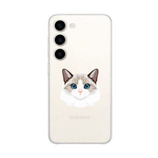 Etui do Samsung Galaxy S23 przeźroczyste, silikonowe Flexi, kot birmański (1)
