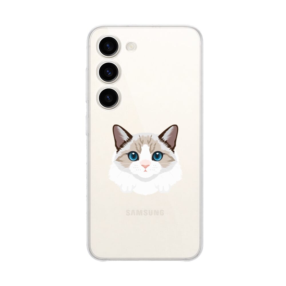 Etui do Samsung Galaxy S23 przeźroczyste, silikonowe Flexi, kot birmański (1)