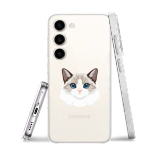 Etui do Samsung Galaxy S23 przeźroczyste, silikonowe Flexi, kot birmański (3)
