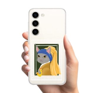 Etui do Samsung Galaxy S23 przeźroczyste, silikonowe Flexi, kotek z kurczakiem (2)
