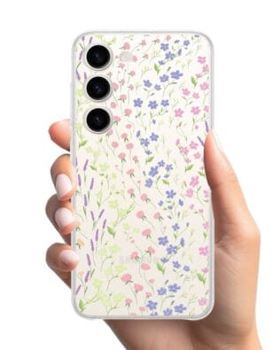 Etui do Samsung Galaxy S23 Plus przeźroczyste, silikonowe Flexi, kwiaty polne