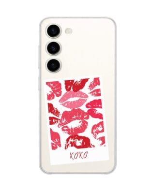 Etui do Samsung Galaxy S23 FE 5G przeźroczyste, silikonowe Flexi, pocałunki, polaroid