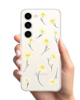 Etui do Samsung Galaxy S23 FE 5G przeźroczyste, silikonowe Flexi, stokrotki